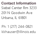 Contact Information: Siebel 3233, 1-217-244-0821
Email kkhauser (at) illinois.edu